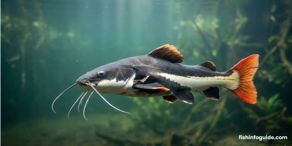 Catfish is a freshwater fish known for its mild taste and high protein content. This fresh catfish image shows its natural texture and quality.