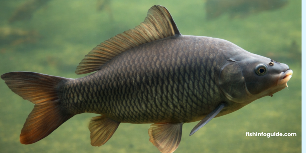 fresh common carp fish in clean freshwater lake natural realistic image