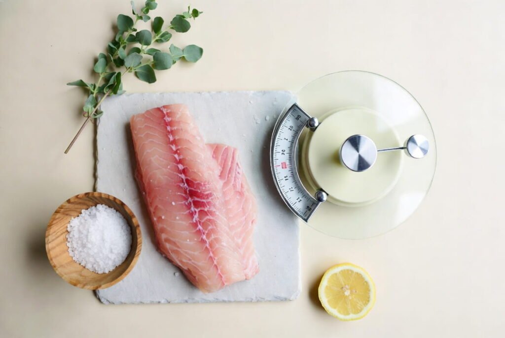 Raw catfish fillet representing catfish nutrition facts including calories and protein per 100g