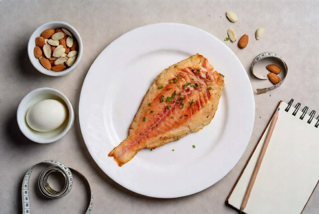 Cooked rohu fish fillet plated for nutrition facts and protein content overview