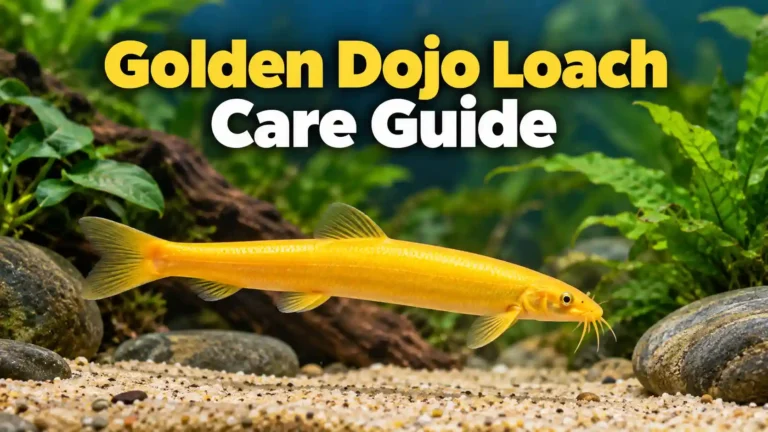 Golden dojo loach swimming in a planted freshwater aquarium tank